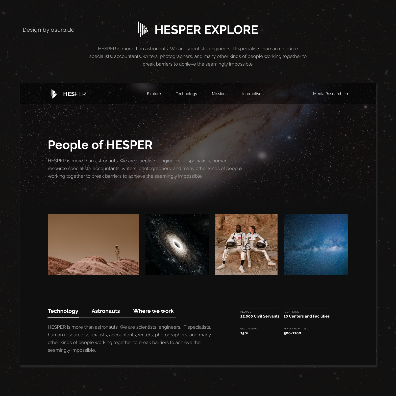 Hesper Explore - Landing Page design graphic design inspiration ui web webdesign