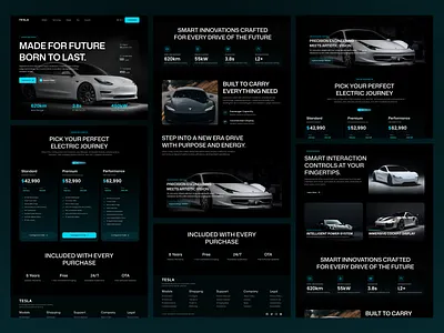 Tesla Electric Car Landing Page UI ⚡ Future Mobility Experience automotive dark ui electric vehicle ev futuristic landing page modern ui product design ui ux web design