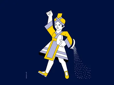 Salty Hmong Girl 2d art art design geometric girl graphic hmong hmoob ice icon illustration illustrator minnesota morton protest resistance salt twin cities woman