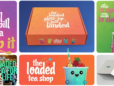 The Loaded Tea Shop branding graphic design marketing materials package design social media ads
