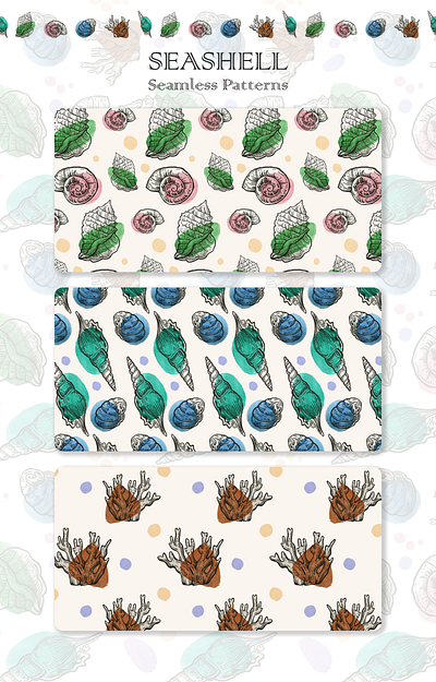 Seashell Seamless Patterns