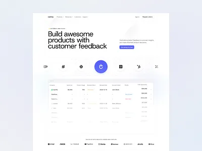 Canny - Hero section redesign clean design hero hero section landing landing page minimalist modern saas ui ux web webdesign website