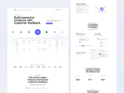 Canny - Landing Page Redesign clean design illustrations interface landing landing page miniamlist modern saas ui uiux ux web web design website