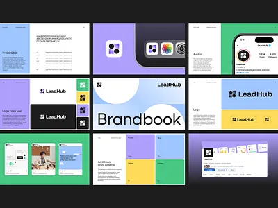 LeadHub - Brandbook & Visual Identity System b2b saas branding brand consistency brand documentation brandbook design color palette design digital brand system geometric logo design identity guidelines logo usage rules marketing brandbook modern brand guidelines product brand identity saas brand guidelines scalable identity system social media branding startup brand system tech brand identity typography system ui brand system visual identity system