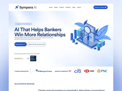 Sympera AI — AI-Powered FinTech SaaS Website b2b banking app financial fintech graphic design interactions landing page saas ui ui ux ux ux research web design web3 webdesign website