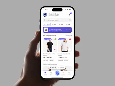 Wholex — Mobile App UI/UX Design app blue ecommerce graphic design ia logo marketplace new ui ux vector