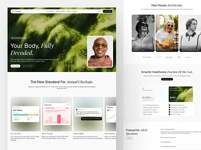 Lumina - Advance Health Check Landing Page design health health care health care landing page health landing page health website landing page landing page design medical medical check medical website ui ui design uiux uiux design ux web web design website website design