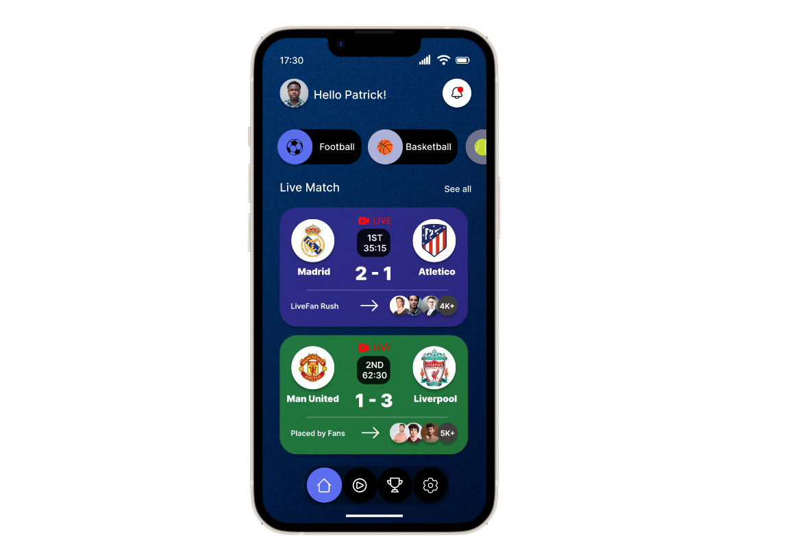 Live Sport Mobile App branding design figma mobile app design product design prototyping ui uiux design ux ux research