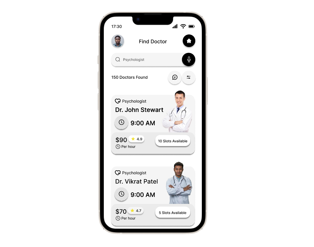 Doctor Booking Mobile App - DocSlot branding design figma healthtech mobile app design prototyping ui uiux design ux ux research