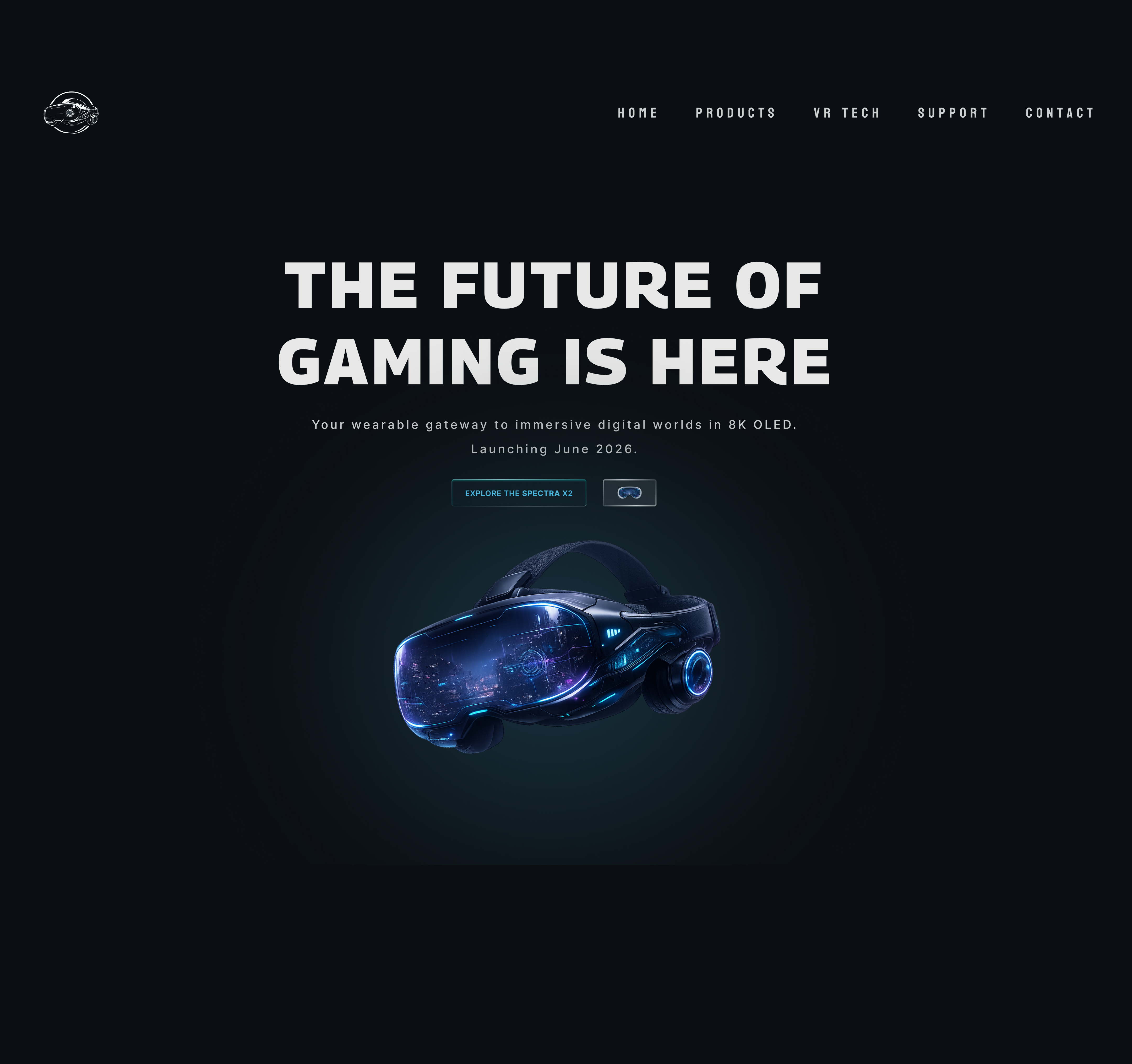 Conceptual Next-Gen VR Landing Page figma gaming landingpage ui vr