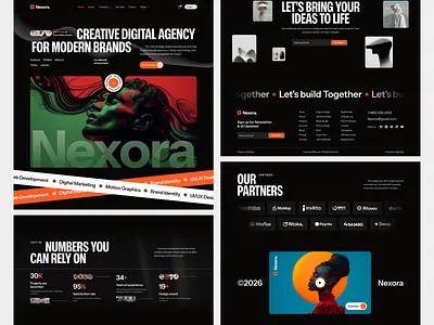 Nexora - Portfolio & Agency Website agency agency website creative agency design landing page marketing website portfolio portfolio agency portfolio template portfolio website ui uiux ux web design website website design