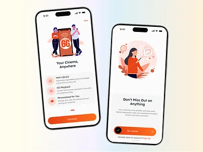 Movie Streaming App – Onboarding UI app design app onboarding cinema app clean ui dribbble entertainment app illustration ios app mobile app mobile ui modern ui movie app onboarding ott app product design streaming app ui design ui inspiration user interface ux design