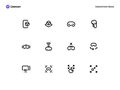 AR & VR - Uxercon Icon Library ai animation ar arvr augmented reality design digital figma icon icon design logo logo design tech technology ui uiux ux uxercon virtual reality vr