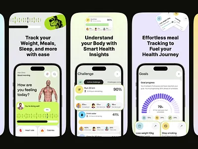 Apps Store Screenshots - Health Tracking App ai health app ai wellness app app app screenshot app store screenshot app store visuals apple store appmarketing appstore health tracking health tracking app healthapp ios app screenshots mobile mobile app mobileui playstore screenshots wellness