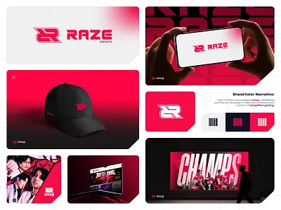 RAZE Esports I Gaming Logo & Visual Identity Design brand identity branding crafted creative logo esports futuristic identity logo design modern logo print design raze esports smtech24 sports visualidentity
