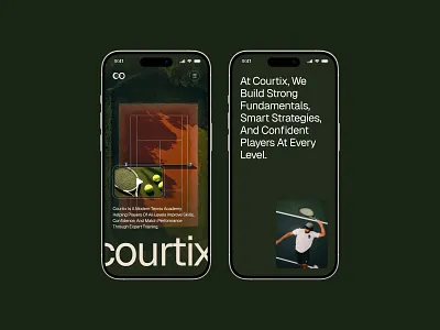 Courtix - Tennis Website Mobile Reponsive Design mobile version responsive design responsive tennis website sports website sports website design tennis tennis academy website tennis club tennis club website design tennis coaching tennis training landing page web design website