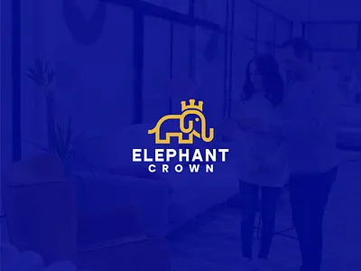 Elephant Crown Logo Design – Premium Business Brand Identity brand design brand identity branding crown design design logo elephant flat graphic design icon illustration logo logo design logos logotype timeless logo tmeless ui