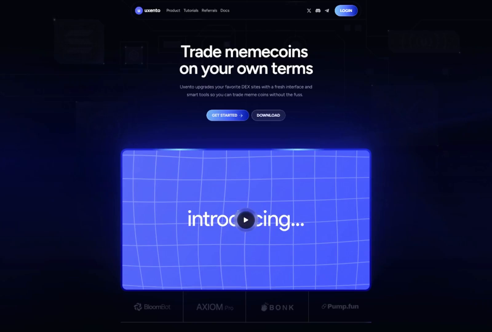 Uxento Crypto App Landing Page