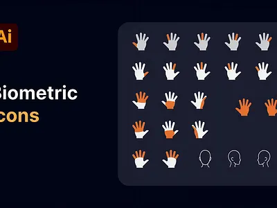 Hand Finger Print Icon | Hand Icon ai artificial intelligence authentication biometric biometric icons dark ui dashboard ui face recognition fintech hand recognition icon design modern icons security ui design ui icons ux design
