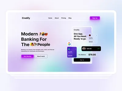 Digital Banking Landing page adobe illustrator balance bank card design finace fintech hero mobile app mobile ui money money management online banking payment transactions ui wallet web design website website design