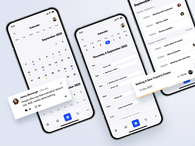 Calendar from Project Management App admin app calendar dashboard event inspiration management plan product design project saas schedule startup task ui ui design ui kit user interface ux