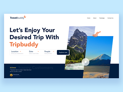 TravelBuddy- Travel website header exploration travel travel website ui