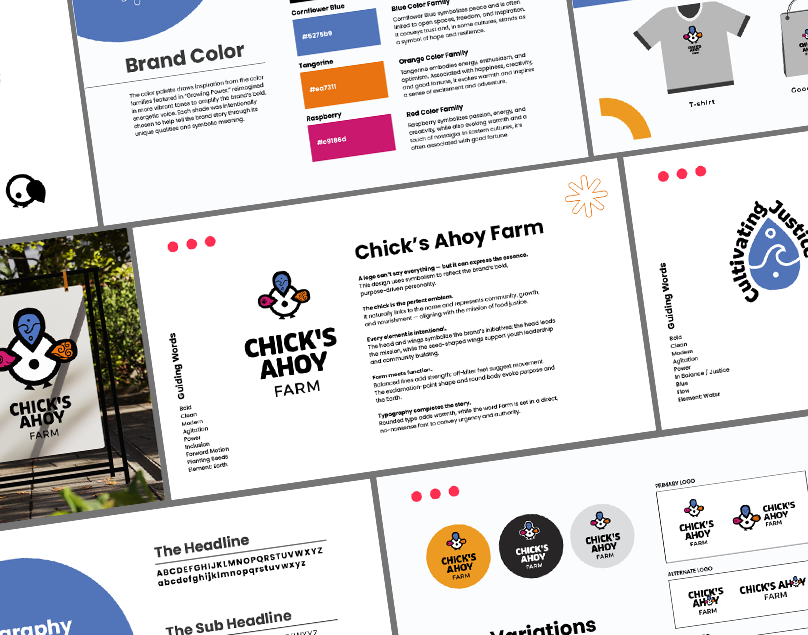 Chick's Ahoy Farm Brand Presentation adobe illustrator branding design graphic design logo