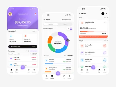 Expense Tracker App app app design app ui budget expense manager expense tracker finance finance app income mobile mobile app personal finance ui ux