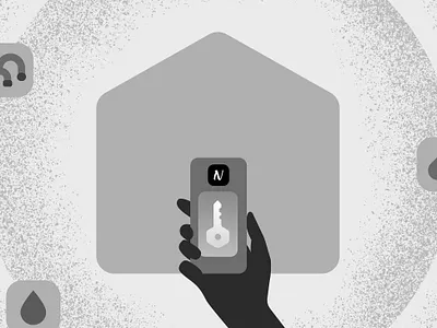 The front door to healthcare app door ecosystem hand healthcare illustration key metaphor nuna texture