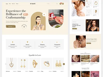 Luxury Jewelry E-commerce Website ecommerce jewelry jewelry shop luxury website modern online shop shopify shopify store uiux website design