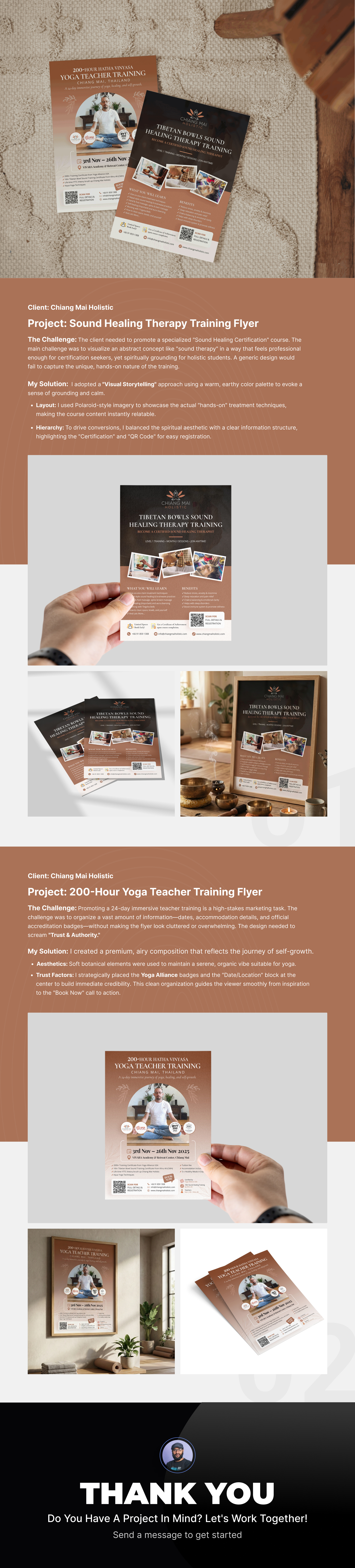 Yoga & Wellness Flyer Design | Chiang Mai Holistic branding brochure design clean creative design event flyer flyer design healthcare holistic health marketing marketing materials meditation poster design print design professional wellness branding wellness flyer yoga flyer yoga poster yoga training brochure