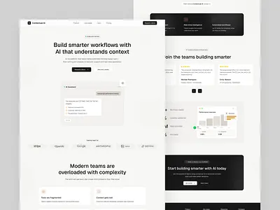 Contextual AI landing page design hero home landing layo page saas ui ux website