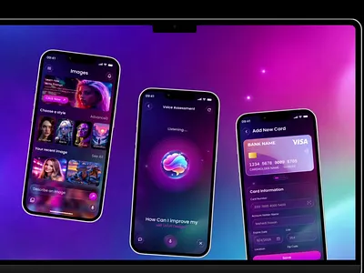 Thinka – AI Chat & Image Generator Mobile App UI ai ai app app design chatbot clean design creative app dark mode figma image generation mobile app mobile ui modern ui ui design ux design