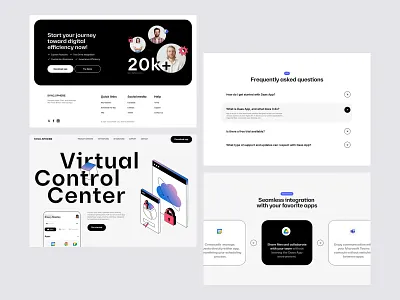 Sync.Sphere Productivity App Landing Page app promo dark mode digital efficiency faq accordion file management integration showcase landing page minimal ui productivity saas team collaboration ui design ux design website design workspace