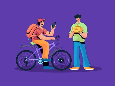 Chaifi - Delivery Foods - Illustration app branding character design delevery man flat style food rider foods illustration