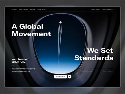 Luxury Aviation Website UI — Global Flight Experience Design airlinewebsite aviation brandexperience design experience flight landing page luxury aviation luxury website luxurytravel luxuryui premiumdesign privateaviation travelwebsite ui web web design webdesign website website design