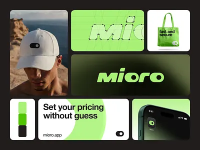 Mioro - Logo and Branding Design app logo b2b saas brand identity clean logo data driven financial tech fintech logo green logo logo design logotype minimal logo modern logo pricing engine pricing platform saas logo software logo startup branding tech branding ui branding wordmark logo