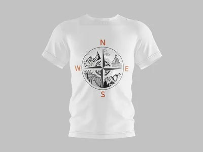 Outdoor Compass T-Shirt Design for De La Cross Fit Apparel branding compass design design graphic design marketing design print design t shirt t shirt design