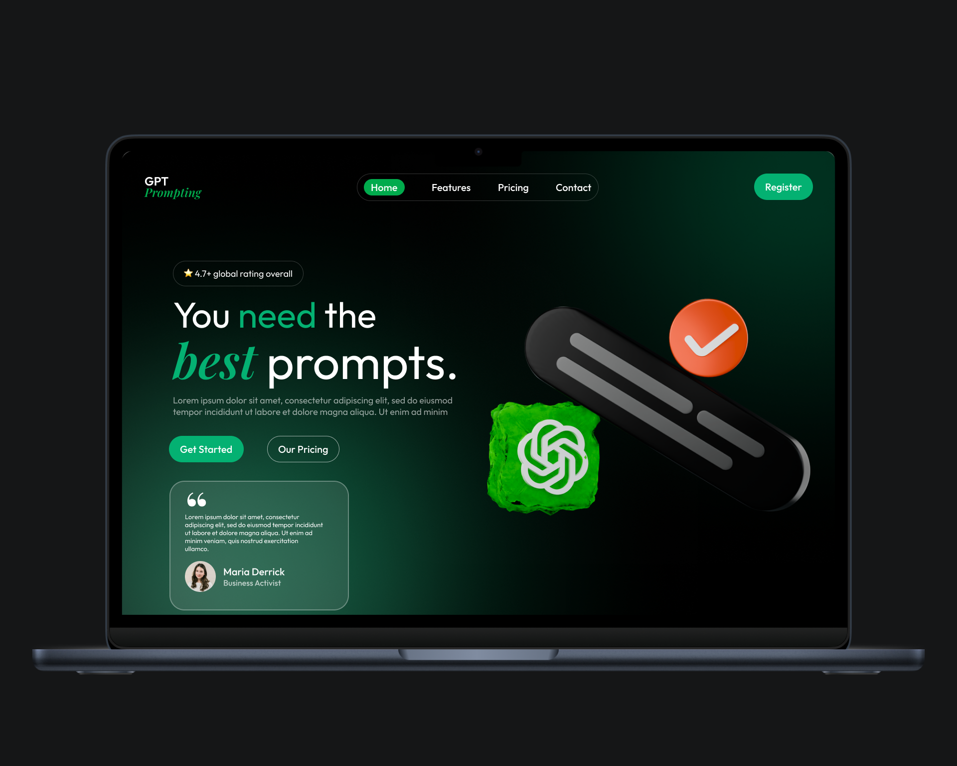A GPT Prompting UI Redesign branding graphic design landing page typography ui