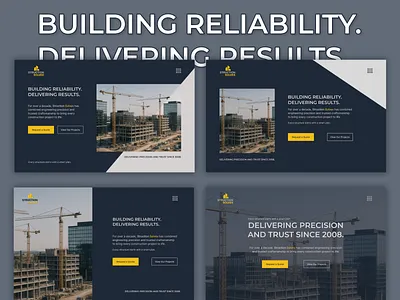 Construction Company branding concept construction figma graphic design landing page ui variations webdesign website