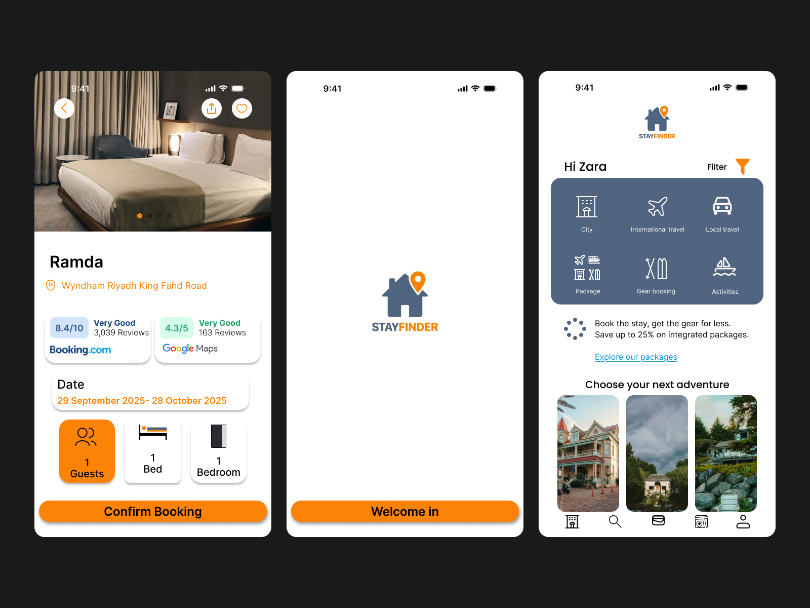 StayFinder - Your next adventure, simplified ✈️🏨 appdesign bookingsapp mobileapp mobileui productdesign travelapp travelui uidesign userexperience uxdesign