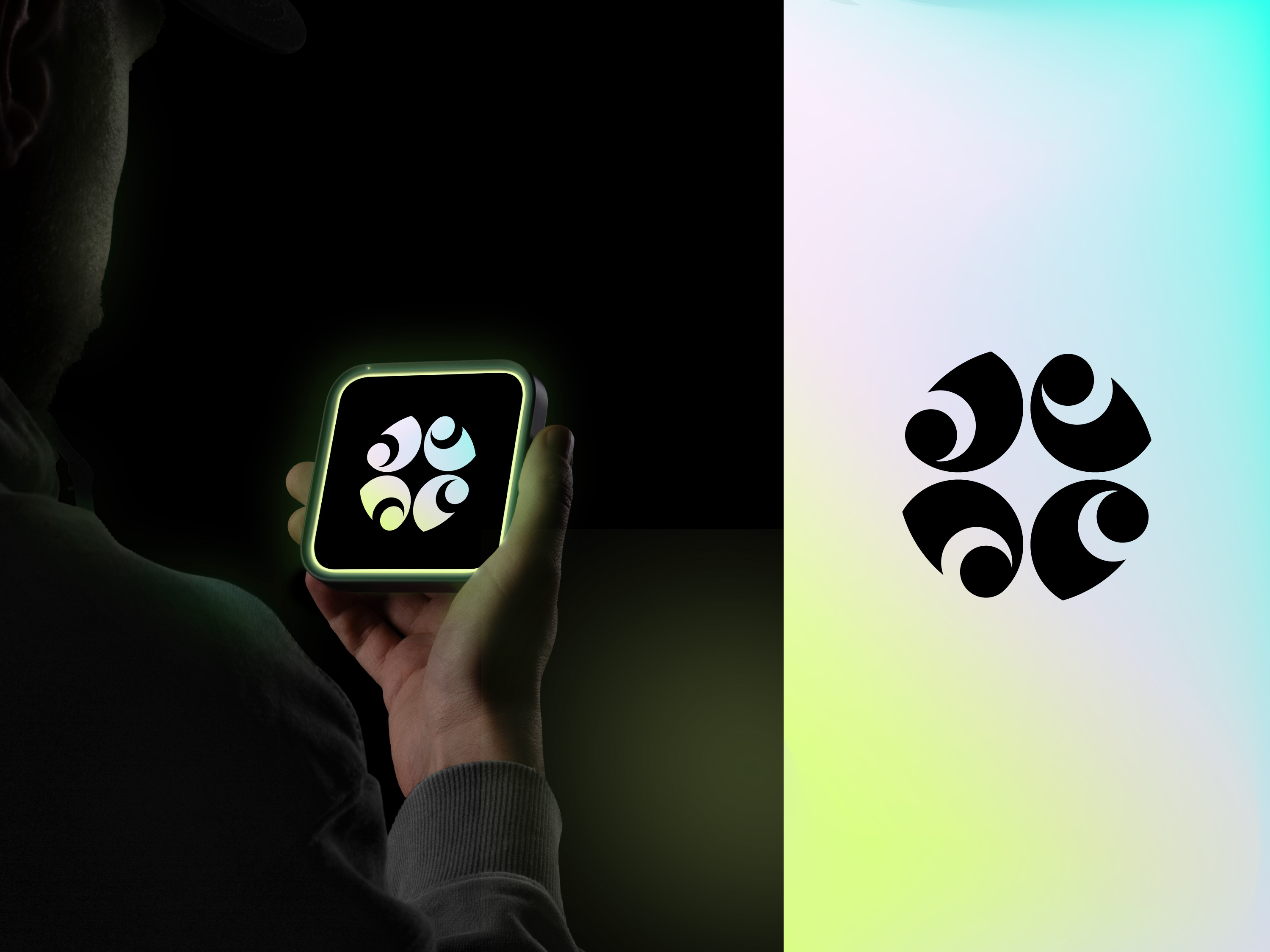 Logo concept for an AI agent/assistant ai agent artificial intelligence branding c circle design eye icon learn logo mark modern negative space north star see smart logo star tech timeless