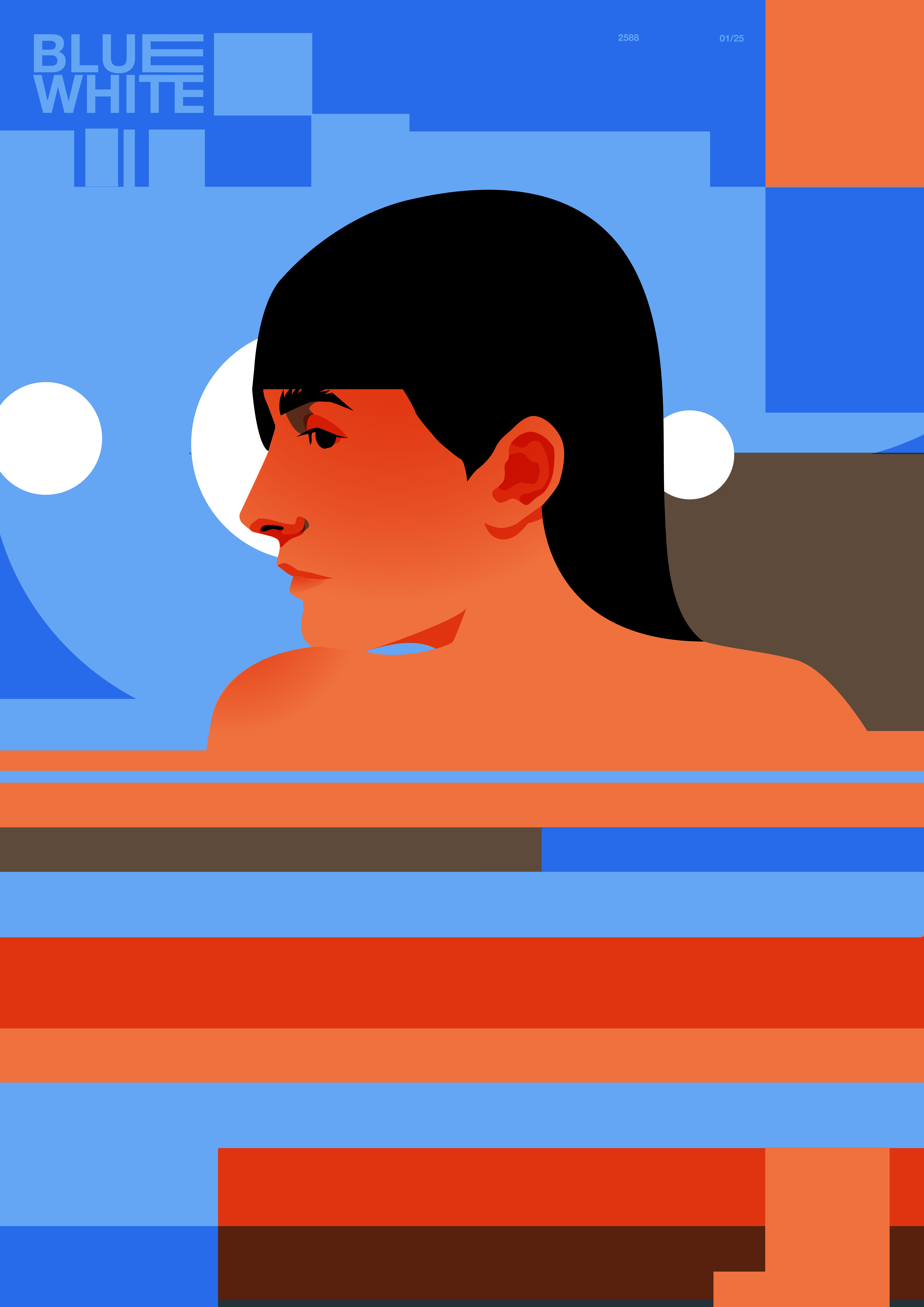 Blue_White abstract branding composition design editorial editorial illustration graphic design graphicdesign illustration laconic layout minimal pattern portrait illustration poster sauna vector vector artwork woman woman illustration