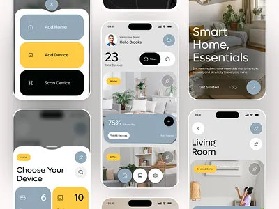 Smart Home App Design app app design controls design home home monitoring mobile app modern app product design smart smart device smart home smart home app ui uiux uiux design