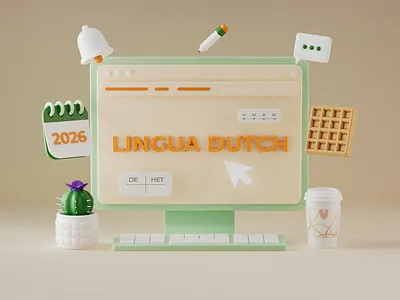 Lingua Dutch scene 3d 3dmodeling branding c4d cinema4d design graphic design illustration logo redshift ui