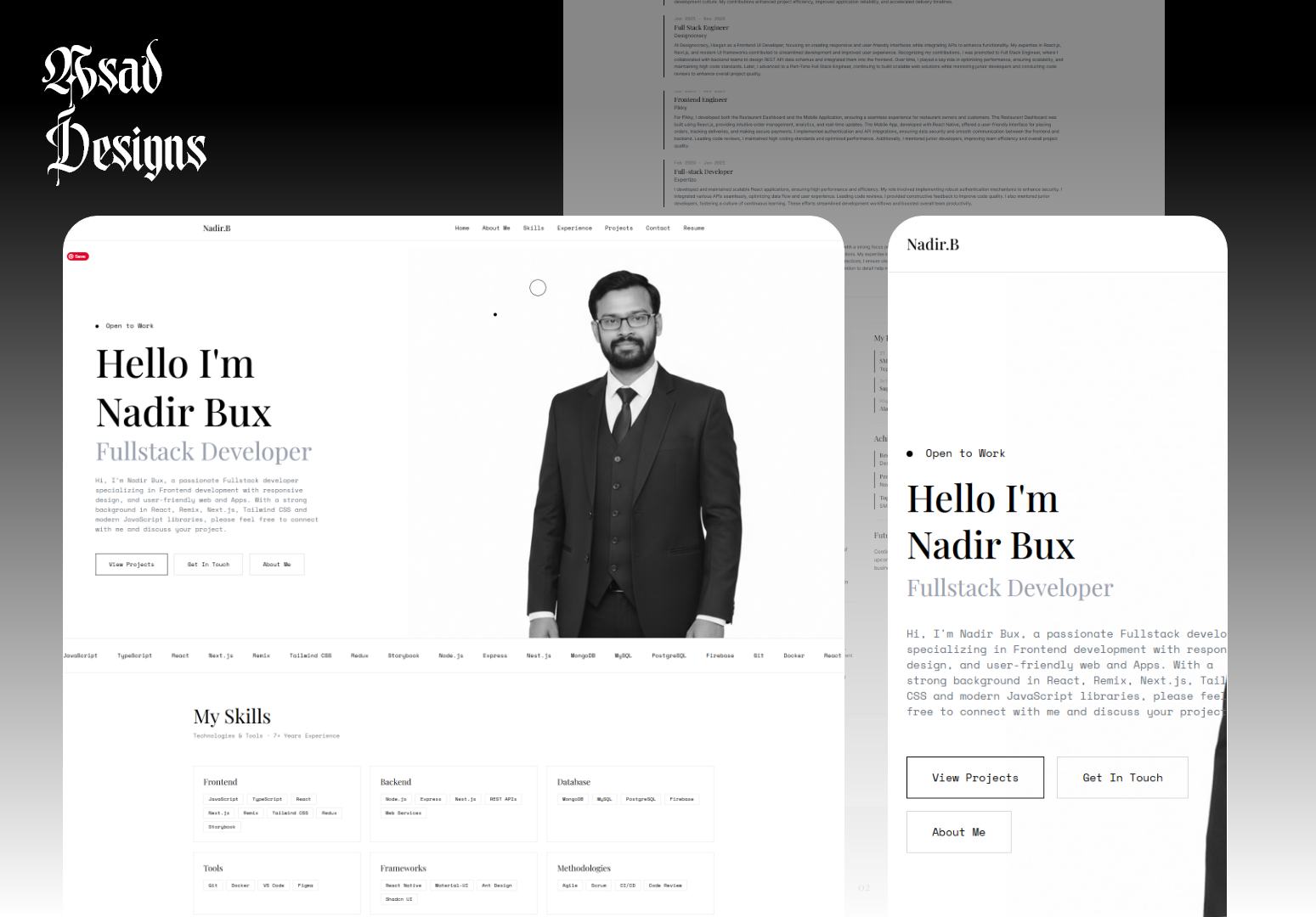 Clean & Modern Full-Stack Developer Portfolio developer portfolio front end development next.js personal branding portfolio website react portfolio responsive design tailwind css uiux web design