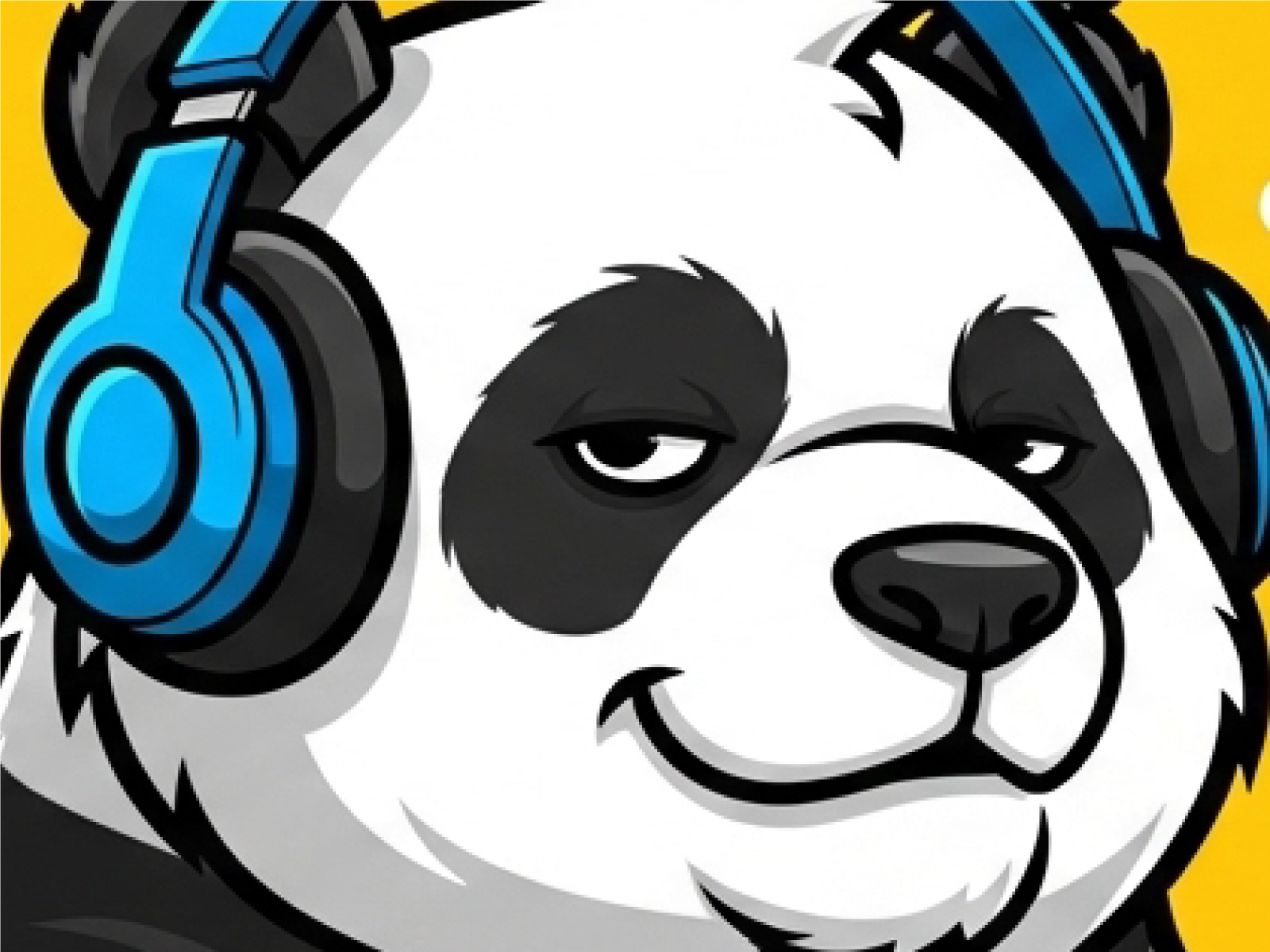Lofi Panda Mascot Design branding character design creative logo dj mascot gaming logo graphic design headphone logo icon design illustration lofi vibes logo design mascot music logo panda record label streetwear branding urban style vector art visual identity yellow and blue
