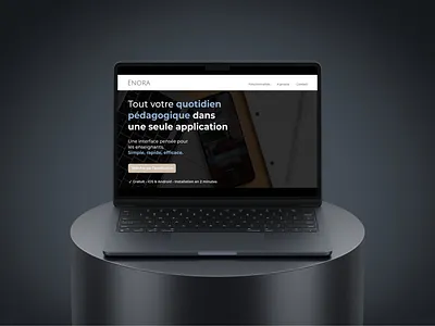 Promotional landing page - Enora app benefits carousel design download education figma footer graphic design header ideas inspiration landing page promotionel site teacher ui ux web