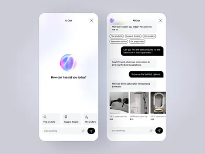 AI Chat Helper ai chat ai copilot chat chat ui dark mode interface light mode mobile chat mobile design mobile ui ui design ux design