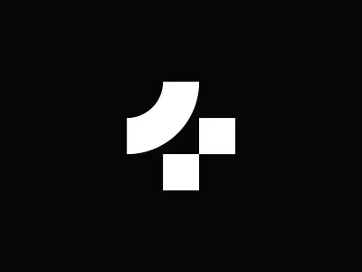 4+1 branding identity logo mark negative space negative space logo numbers symbol